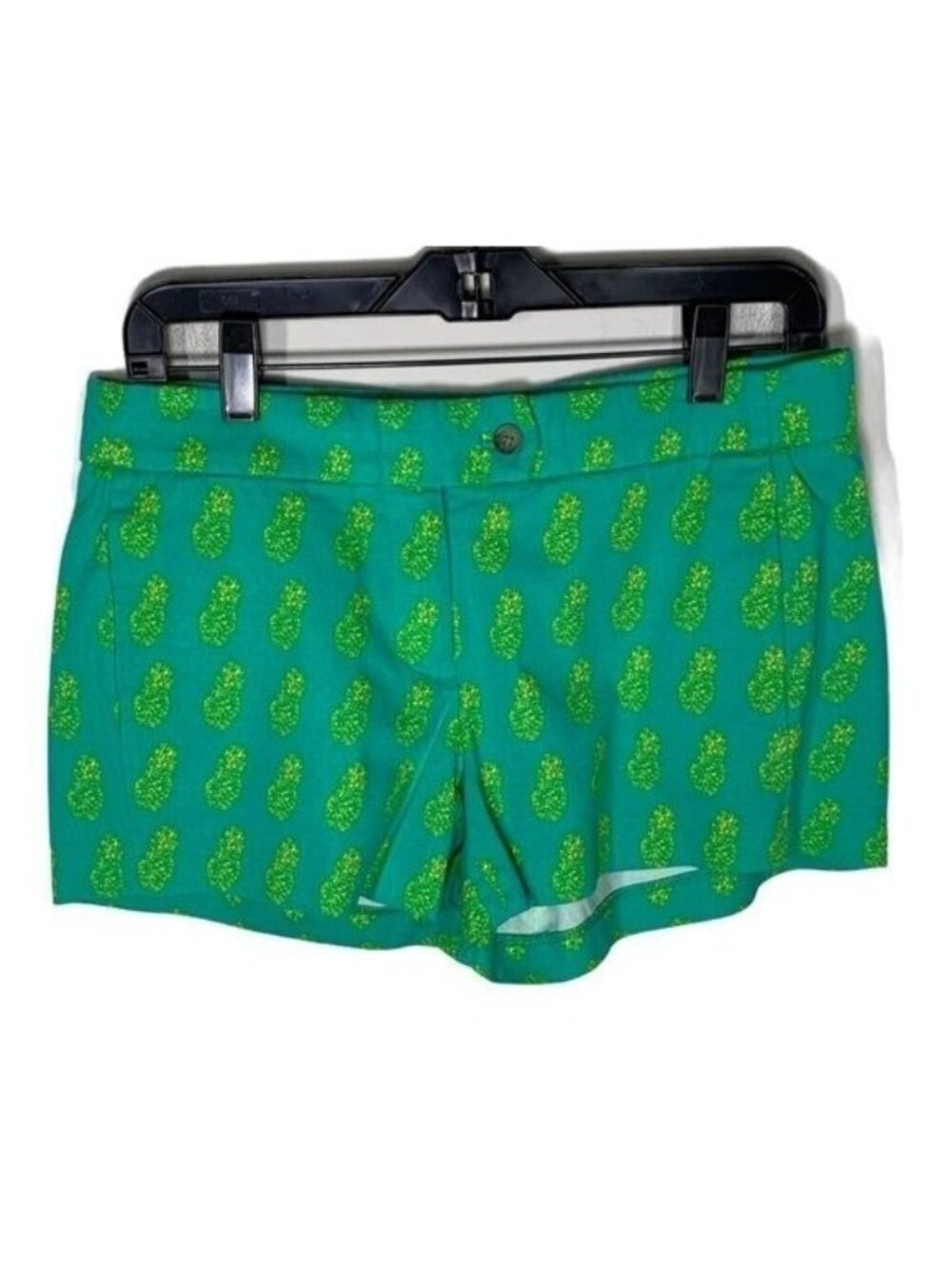J Crew Womens 2 Pineapple Print Chino Shorts Green Preppy Casual